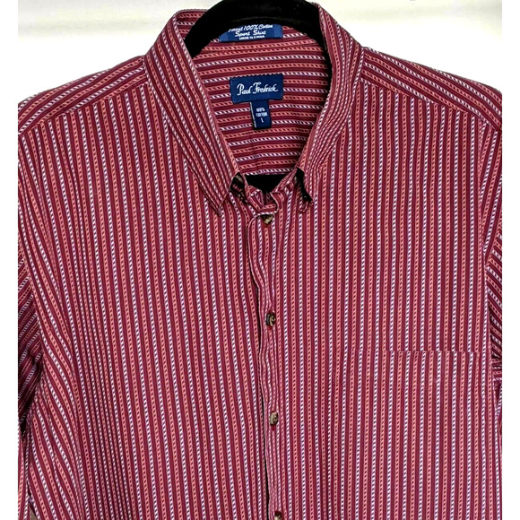 Paul Fredrick Shirt Long Sleeve Button Up Collared - Picture 2 of 8